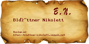 Blüttner Nikolett névjegykártya